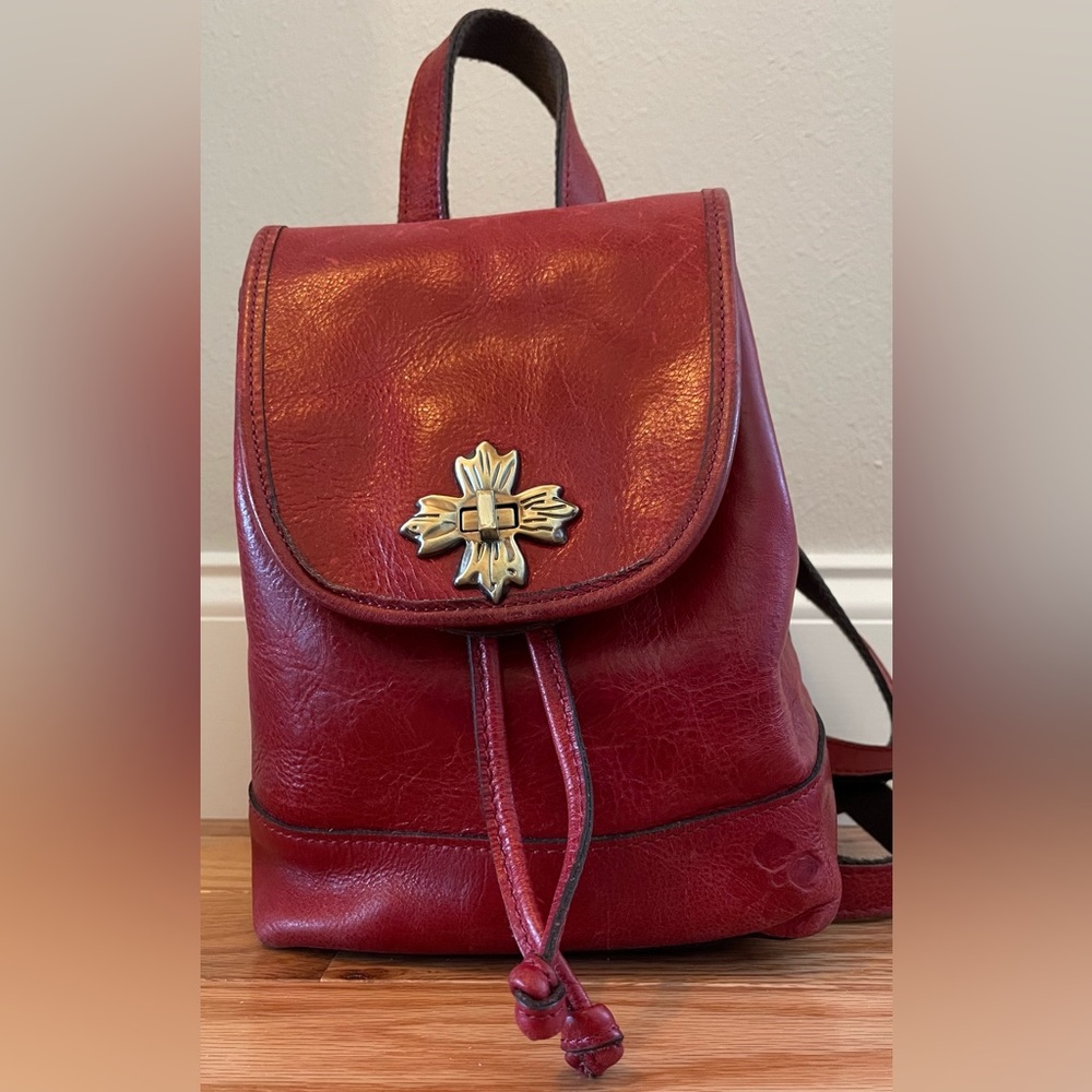 Patricia Nash Leather Small Saracena Backpack-Cognac